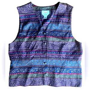 Talbots Silk Paisley Print Vest Size 12